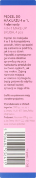 Tylna strona różowego opakowania zestawu pędzli do makijażu Eloy 4w1 z polskim opisem i kodem.