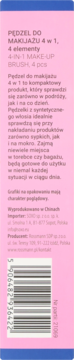 Tył różowego opakowania zestawu pędzli do makijażu 4 w 1, z polskim opisem i kodem kreskowym.