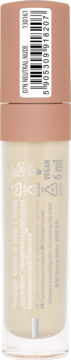 Nawilżający korektor 07N Neutral Nude 6ml w beżowym flakonie z nudowym korkiem, widok tyłu z kodem EAN.