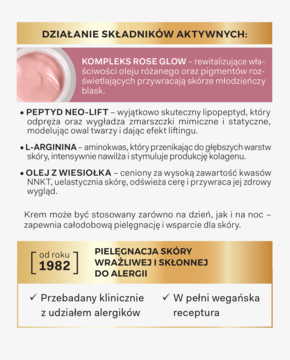 Grafika AA Technologia wieku 5 Repair. Składniki aktywne: Rose Glow, Peptyd Neo-Lift, Arginina. Krem do skóry wrażliwej.