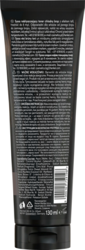 Toner Syoss Color Glaze Chłodny Brąz, czarna tubka, tył z etykietą: skład, instrukcje, kod EAN.