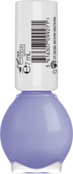 Pastelowy, liliowy lakier Miss Sporty Pastel Garden 7ml, butelka z białą nakrętką, widok z przodu.