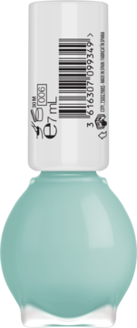 Essence lakier do paznokci, kolor pastelowy błękit, pojemność 7ml, numer 006, widok butelki z przodu.