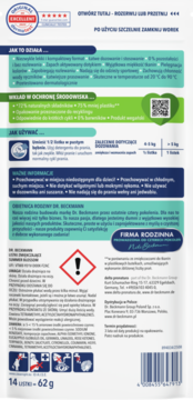 Tył opakowania Dr. Beckmann listków zmiękczających do prania, z instrukcją użycia i ważnymi informacjami.