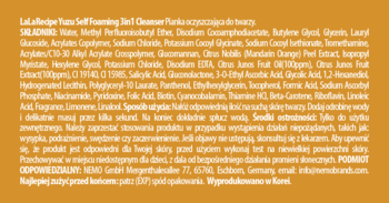 Etykieta peelingującego środka oczyszczającego, szczegółowy skład składników i opis produktu po polsku.