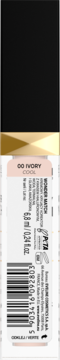 Tył opakowania korektora Wonder Match w odcieniu 00 Ivory Cool, z widoczną białą etykietą, kodem kreskowym i objętością 6.8 ml.
