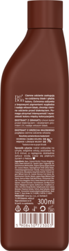 Tył brązowej butelki odżywki ochronnej do włosów brązowych 300ml z etykietą i kodem kreskowym.