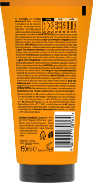 Tył pomarańczowej tubki got2b Curlz żelu do stylizacji kręconych włosów, z opisami i kodem kreskowym.