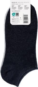 Eloy męskie skarpety stopki, ciemnoszare, melanżowe, z widoczną metką producenta i informacjami o rozmiarze 40-45.