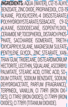 Szczegółowa lista składników Catrice Skin Like Tinted Moisturizer: Aqua, Zinc Oxide, Ceramide NP.