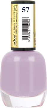 Ados Premium Line lakier do paznokci #57, pastelowy fiolet, w szklanej butelce, widok z przodu.