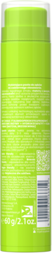 Tył lime green wybielającej pasty do zębów w butelce z pompką, widoczne teksty, kod QR i waga 60g.