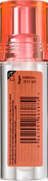 Błyszczyk Trouble Maker Shimmie Gloss Sure Thing Clear, widok z tyłu, etykieta z kodem i napisem Vegan.