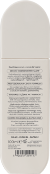 Tył butelki serum Coda Lab 100ml Dermo-Nawodnienie i Glow, z polskim opisem składników i kodem kreskowym.