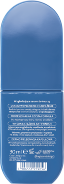 Niebieskie opakowanie serum Coda Lab HYDRA PLUMP, tył z etykietą, tekstem PL, kodem kreskowym i pojemnością 30ml.