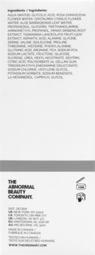 Tył opakowania toniku złuszczającego The Ordinary Glycolic Acid 7% z listą składników i danymi producenta.