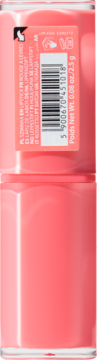 Tył opakowania koralowej szminki Plumping Lipstick. Widoczna etykieta z kodem kreskowym i wagą netto 2.5 g.
