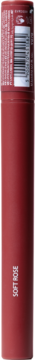 Bordowa konturówka-pisak do ust Soft Rose, widok z przodu, z kodem kreskowym u góry i pionowym napisem Soft Rose.