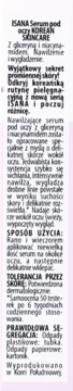 Opis ISANA Serum pod oczy KOREAN SKINCARE, nawilżające z gliceryną i niacynamidem, na białym tle.