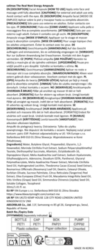 Celimax Real Noni Energy Ampoule: wielojęzyczna etykieta ze składnikami, instrukcjami użycia i recyklingu.