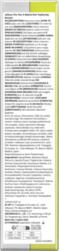 Tył opakowania Celimax Retinal Booster, biało-zielone, z opisem produktu i składnikami w kilku językach.