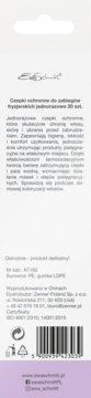 Tył opakowania czepków ochronnych Ewa Schmitt, 20 szt., z opisem produktu i kodem kreskowym, na białym tle.