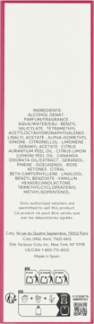 Tył opakowania perfum Hugo Boss Boss Woman z listą składników, danymi producenta, Made in Spain i ikonami.