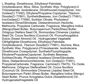 Lista składników sztyftu I'm Meme Multi Stick Dual Contouring: Shading i Highlighter.