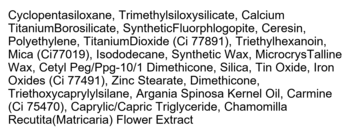 Lista składników cienia do powiek I'm Meme Stick Shadow Shimmer, biały tekst na ciemnym tle.