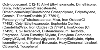 I’m Meme Multi Stick Shading Bronzer: pełna lista składników produktu na białym tle, czytelny czarny tekst.