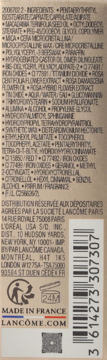 Tył pomadki Lancôme L'Absolu Rouge Cream z listą składników, kodem kreskowym i informacją 'Made in France'.