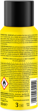 Tył żółtego lakieru Got2b Glued Blasting Freeze 100ml z czarną nakrętką, widoczne ostrzeżenia i lista składników.