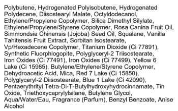 Składniki błyszczyka Kaja Gloss Shot w odcieniu Pink Drink, czarny tekst na białym tle, widok listy INCI.