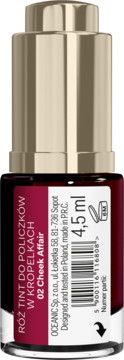 AA Wings of Color 02 Cheek Affair róż tint w butelce z pipetą, z przodu, ciemnoróżowa zawartość, 4,5 ml.