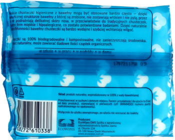 TAMI ,bawełniane chusteczki higieniczne, hipoalergiczne,tył