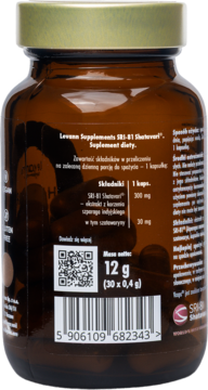 Tył brązowej butelki Levana Supplements SRI-81 Shoterwurf, suplementu diety, z etykietą i składem po polsku.