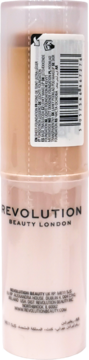 Rozświetlający podkład Revolution Beauty London Skin Silk Glow Tint, beżowy sztyft z etykietą, widok z przodu.