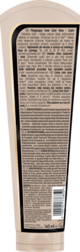 Tył beżowej tubki tonera do włosów Color Gloss Czerń 145 ml, z czarną etykietą pełną tekstu.