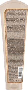 Beżowy tył opakowania tonera Color Gloss Naturalny Blond 145 ml do włosów, z czytelnym opisem i kodem.