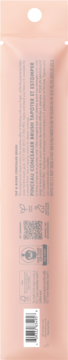 Tył jasnoróżowego opakowania pędzla e.l.f. Tap & Blend do aplikacji i blendowania korektora, z kodem kreskowym.