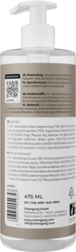 Tył białej butelki płynu do naczyń Randa & The Gang Sweet & Wild 475ml z pompką, beżowa etykieta z listą składników.