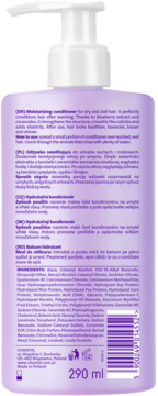 Tył fioletowej odżywki nawilżającej Sessio HERY by BERRY do włosów suchych, 290ml, z opisem i składem.