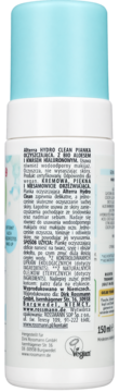 Tył białej butelki Athena Hydro Clean Pianka Oczyszczająca z aloesem, widoczny skład i logo Vegan.