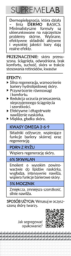 SUPREMELAB DERMO BASICS: tekst z opakowania kremu, opis zastosowania, efektów i składników (Omega, Skwalan, Mocznik).