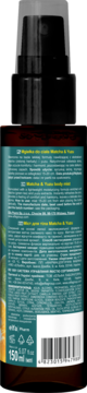 Tył brązowej butelki mgiełki do ciała Matcha & Yuzu, zielona etykieta z grafiką, tekstem i kodem kreskowym.