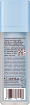 Tył białej butelki serum z PDRN i kwasem hialuronowym. Widoczne instrukcje, składniki i kod kreskowy.