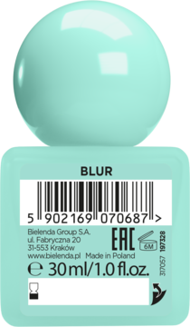 Bielenda Blur Jelly Primer, miętowa baza pod makijaż, tył butelki 30ml z widoczną etykietą i kodem kreskowym.