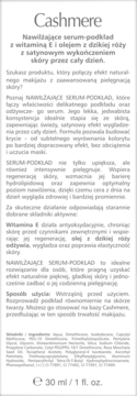 Cashmere nawilżające serum-podkład, szczegółowy opis i lista składników z ulotki produktu.