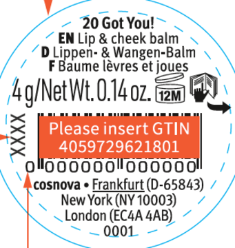 Etykieta essence jelly POT 20 Got You! Lip & cheek balm, waga 4g, GTIN 4059729621801.