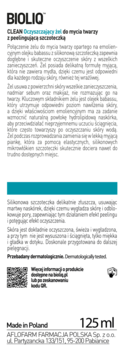 BIOLIQ CLEAN Oczyszczający żel do mycia twarzy 125ml, białe opakowanie z peelingującą szczoteczką, widok z przodu.
